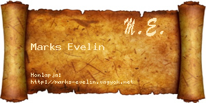Marks Evelin névjegykártya